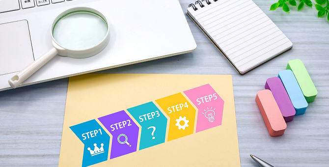 カラフルなステップ流れ