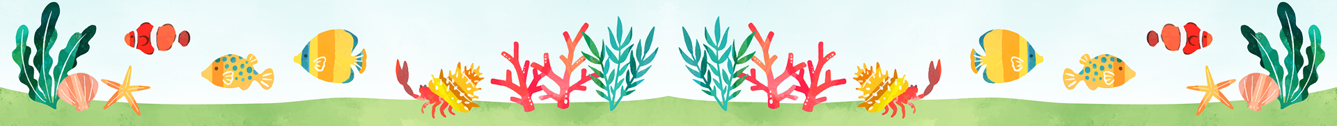 アクアリウムイラストフッター背景